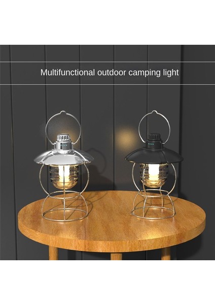 Şarj Edilebilir LED Kamp Taşınabilir Fener Dış Mekan Dış Mekan Retro Çadır Lambası Balıkçılık Seyahat Işık Beyaz (Yurt Dışından) fırsatları
