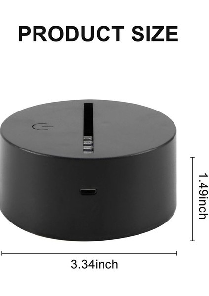 6 Adet 3D Gece LED Işık Lamba Tabanı 16 Renk Tabanı Akrilik ve Reçine Camı Için Dekoratif Işık Lambası Tabanı (Siyah) (Yurt Dışından)