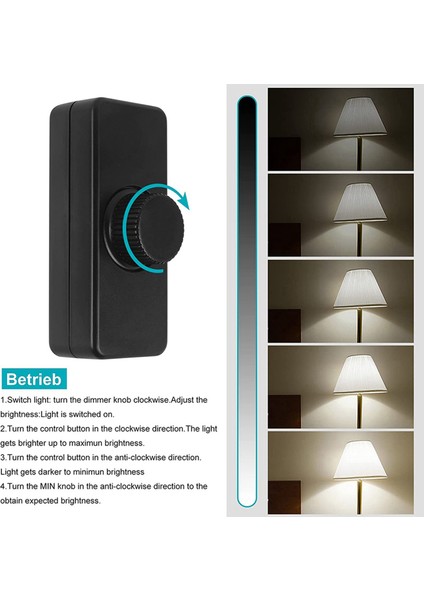 2x Sline LED Dimmer Anahtarı Dökülebilir 3-100W Led/akkor Siyah Için Döner Döner Açık/kapalı ve Düğüm Kontrolü Dimmer (Yurt Dışından) indirimleri