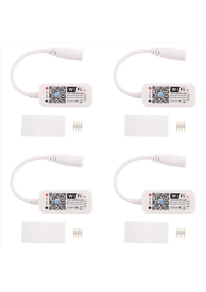 Alexa &amp Google Home Wifi Kablosuz Akıllı Denetleyici ile 4x Rgb LED Işık Şeridi Ses Kontrolü (Yurt Dışından)