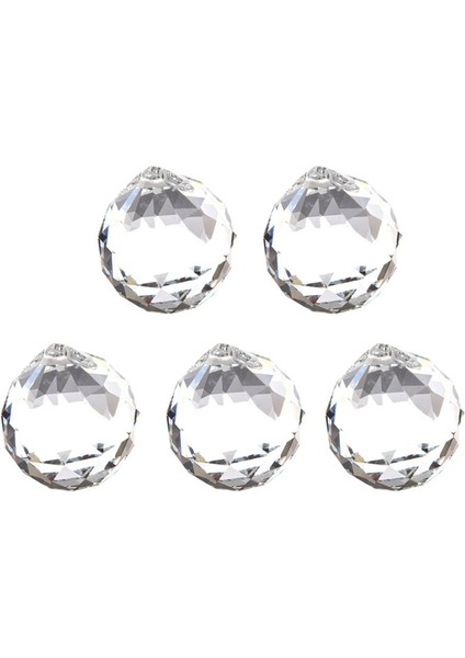 5pcs 40MM Feng Shui Faseted Dekorasyon Kristal Kolye Topu (Clear) (Yurt Dışından)