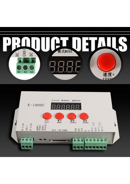 K-1000C Denetleyici K1000C WS2812B WS2811 APA102 T1000S WS2813 LED 2048 Piksel Program Denetleyicisi DC5-24V (Yurt Dışından) indirimleri