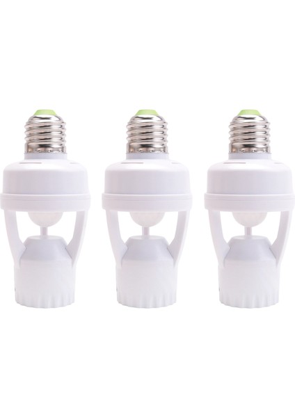 3x Ac 110-220V 360 Dere Pır Indüksiyon Hareket Sensörü Ir Kızılötesi Insan E27 Fiş Soket Anahtarı Baskı Ledbulb Lamba Tutucu (Yurt Dışından)