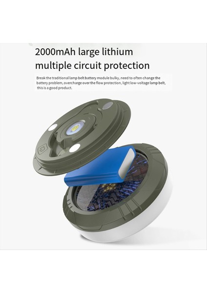 Kamp Dize Işıkları LED Işık Dizesi 2&#39 Den 2 Tasarım 2000MAH Şarj Edilebilir 10M Açık Su Geçirmez Çadır Feneri (Yurt Dışından) indirimleri