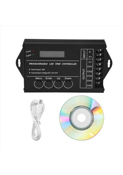 TC420 Time Programlanabilir Rgb LED Denetleyicisi DC12V-24V 5 Kanal LED Zamanlama Dimmer (Yurt Dışından)