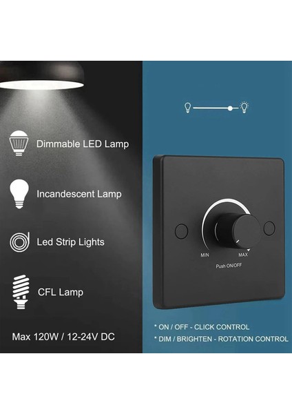 2x Rv Işık Dimmer Işık Anahtarı Kontrol Paneli 12-24V 5A Evrensel Pwm Dimmer Düşük Voltajlı Dimmer (Yurt Dışından) modelleri