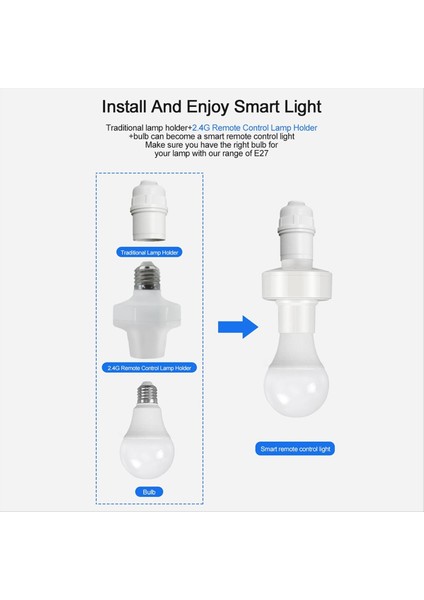 E27 Kablosuz Uzaktan Kumanda Işık Lambası Tutucu Akıllı Ampul Adaptörü LED Lamp Totre LED Ampul Için Akıllı Aygıt (Yurt Dışından) modelleri
