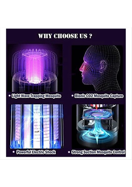 Bug Zapper Güçlü Sivrisinek Tuzağı Mor Işıklar ile Fly Zapper Kapalı Ev Bahçe Veranda Siyahı (Yurt Dışından) indirimleri