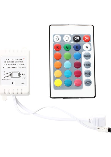 Rgb LED Işık Şeridi Için Ir Box Uzaktan Denetleyici 24 Anahtar (Yurt Dışından)