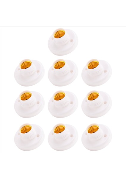10PCS E27 Plastik Vidalı Lamba Tutucu Yuvarlak Lamba Tutucu Ampul Soket Tutucu Adaptörü (Yurt Dışından)