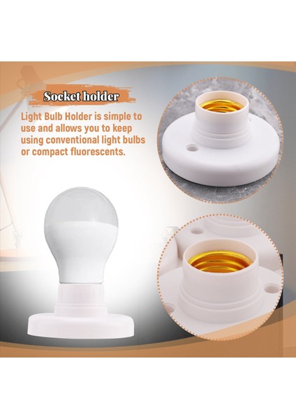 10PCS E27 Plastik Vidalı Lamba Tutucu Yuvarlak Lamba Tutucu Ampul Soket Tutucu Adaptörü (Yurt Dışından) indirimleri