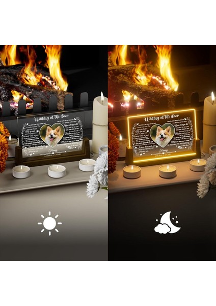 8 Inç Ahşap U Şeklindeki Aydınlık Taban Ekran Çerçeve Ahşap Çerçeve LED Kişiselleştirilmiş Kedi Anıt Leri Kedi Kaybı Için (Yurt Dışından) fırsatları