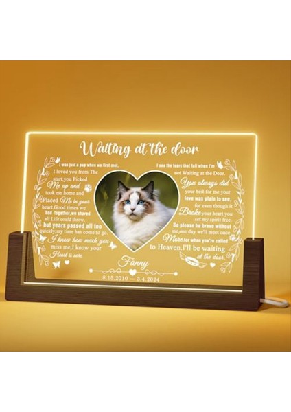 8 Inç Ahşap U Şeklindeki Aydınlık Taban Ekran Çerçeve Ahşap Çerçeve LED Kişiselleştirilmiş Kedi Anıt Leri Kedi Kaybı Için (Yurt Dışından) indirimleri