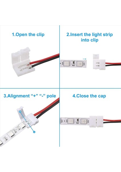 144PCS 8mm 2 Pin LED Şerit Işık Konnektörü 8 mm Genişliğinde Esnek Smd 3528 2835 Tek Renkli LED Şerit Işıkları Lehimsiz (Yurt Dışından) fırsatları