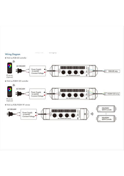 12-24VDC 4 Düğme Anahtarı Rgb/rgbw LED Dimmer Rf Denetleyicisi 4CHX4A 4 Kanallı LED Şeritler Için Rf Uzaktan Kumandası Olarak Dijital Ekran (Yurt Dışından) modelleri