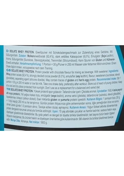 Z-Konzept Isolate Whey Protein - Çikolata, 1800 gr modelleri