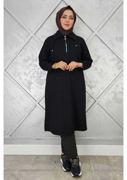 Kadın Fermuarlı Bağcıklı Tesettür Tunik modelleri