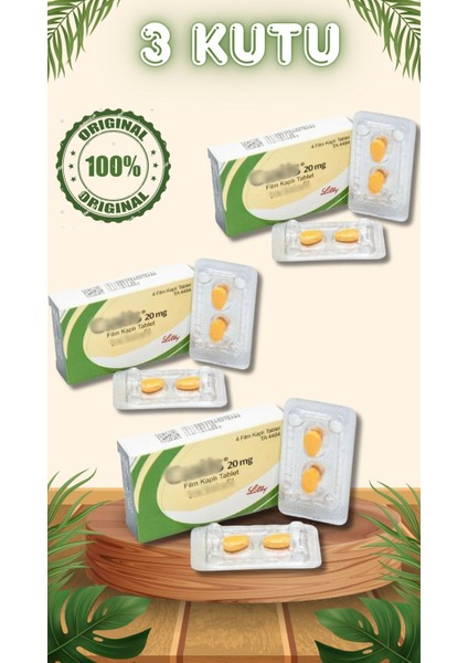 CİALİS20MG'4LÜHAP 20 Mg 3 Kutu 4'lü Tablet Orjinal Toplam 12 Tablet CİALİS20_MG Geciktirici8 Sertleştirici9 CIALIS15 Geciktirme8 Sertleştirme8 Istêk_arttırıcı Erkek-Kadın