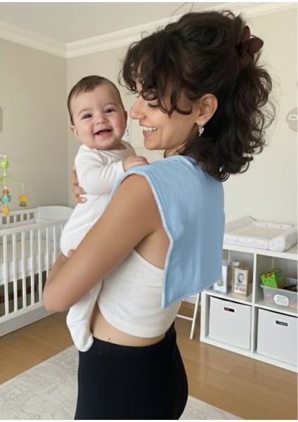 Organik Pamuk Müslin ve Havlu Tabanlı Çift Yönlü Kullanm Omuz Bezi Ağız Ter Mendili Omuz Örtüsü 2'li