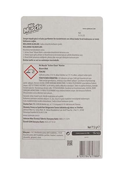 Mr Muscle Klozet Blok 2'li Marine, 77.2g 1 Paket (1 x 122 G) modelleri