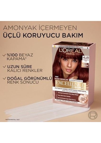 L’oréal Paris Excellence Creme Nude Renkler Saç Boyası – 4ur Nude Koyu Kızıl modelleri