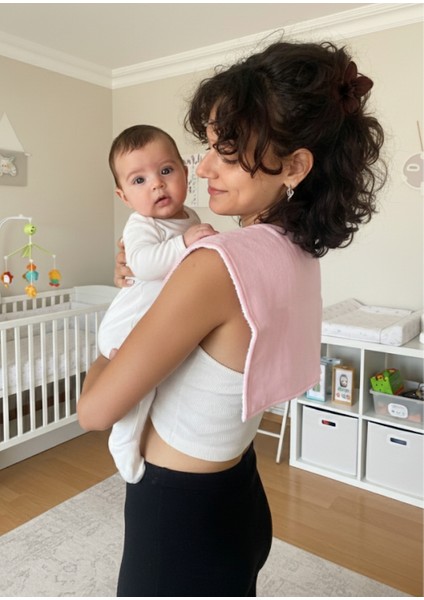 Organik Pamuk Müslin ve Havlu Tabanlı Çift Yönlü Kullanm Omuz Bezi Ağız Ter Mendili Omuz Örtüsü 2'li