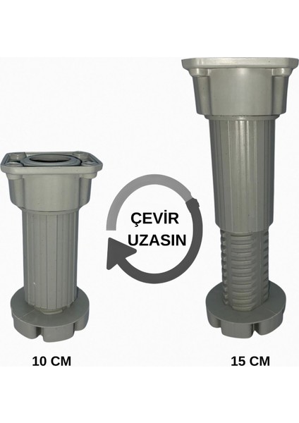 10-15CM Ayarlı Mobilya Ayağı | Baza, Mutfak Banyo Dolabı, Koltuk/kanepe Yüksek Ayak - 8 Adet fiyatları