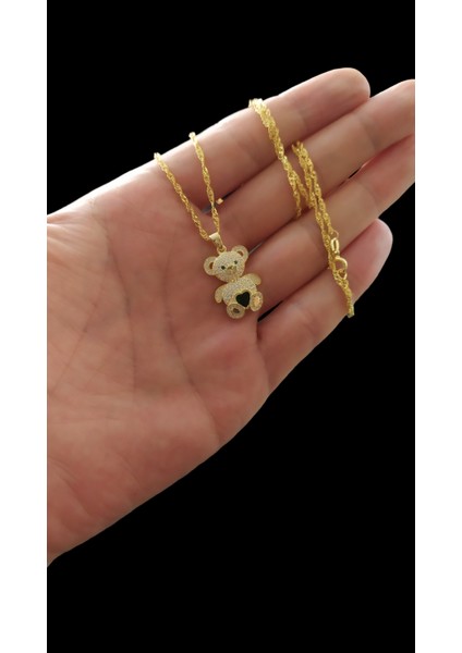 - 925 Ayar Orjinal Gümüş Panda Figürü Altın Kaplama Renk Kolye fiyatları