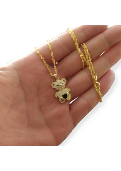 - 925 Ayar Orjinal Gümüş Panda Figürü Altın Kaplama Renk Kolye indirimleri