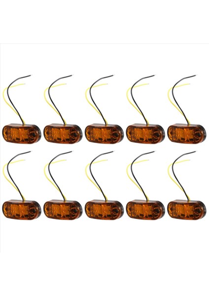 10PCS Amber 2 LED Işık Oval Boşluk Trailer Araba Kamyonu Yan Işaretçi Kuyruk Lambası (Yurt Dışından)