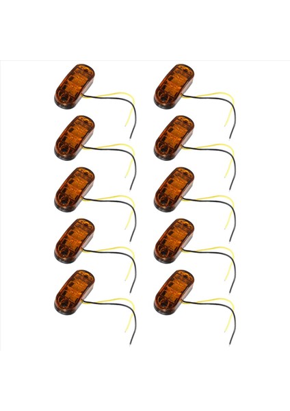10PCS Amber 2 LED Işık Oval Boşluk Trailer Araba Kamyonu Yan Işaretçi Kuyruk Lambası (Yurt Dışından) fiyatları