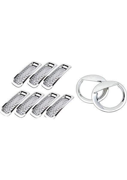 9pcs Ön Izgara Örgü Döşeme+Kafa Işık Kapağı Süslemeleri Jeep Patriot Için 2011-2017 (Yurt Dışından)