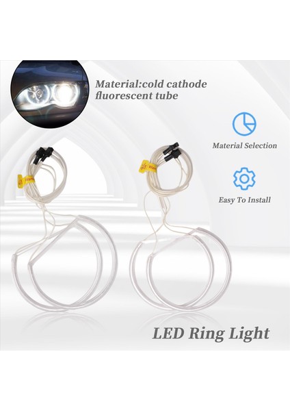 4x Ccfl Angel Göz Halo LED Yüzük Bmw E46 3 Serisi Için Projektör Olmayan (Yurt Dışından) modelleri