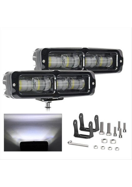 2pcs 6 Inç LED Işık Çubuğu, 80W Sisli Off Off Yol Işıkları Kamyon Suv Atv Tekne Motosikleti, Beyaz Işık Için Iş Işık Çubuğu (Yurt Dışından) indirimleri