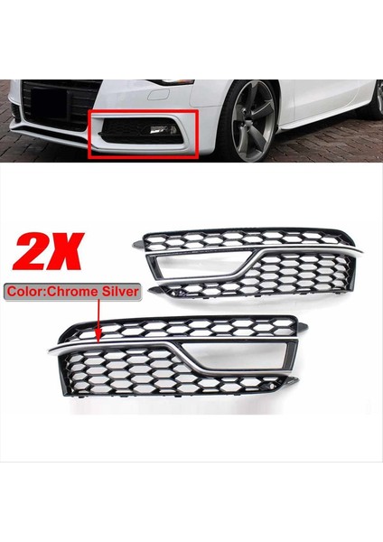Sağ Krom Araba Ön Tampon Foğuk Fog Kapağı Petek Izgara Izgara Kapağı Audi S5 S5 S-Lines 2013-2016 (Yurt Dışından) modelleri