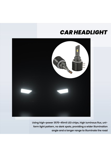 H15 LED Gün Koşu Işıkları Araba Far 2000LM 80W Bmw-/mercedes GLK/A180/AUDI-Q7 A6 A3/golf 6 7 (Yurt Dışından) modelleri