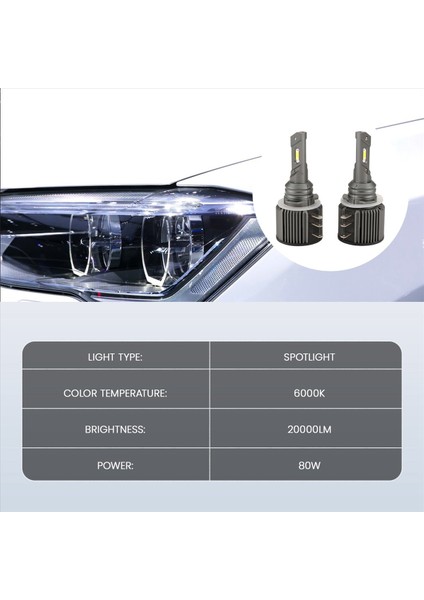 H15 LED Gün Koşu Işıkları Araba Far 2000LM 80W Bmw-/mercedes GLK/A180/AUDI-Q7 A6 A3/golf 6 7 (Yurt Dışından) fırsatları