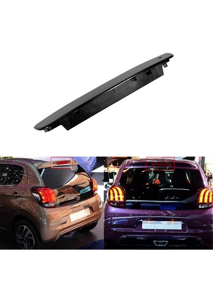 Araba Üçüncü Fren Lambası Yüksek Montajlı Fren Işığı Uyarı Işığı B000878980 Peugeot 108 Citroen C1 2014-2019 Siyah (Yurt Dışından) fırsatları