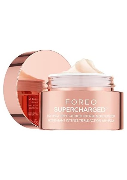 Foreo Supercharged Ha+Pga (Üçlü Aksiyon Yoğun) Yüz Nemlendirici - Yüz Için Kırışıklık Kremi - Hyaluronik Asit ve Squalane - Vegan - Zulüm ve Glutensiz - Temiz Cilt Bakımı - 1.6 Fl.oz