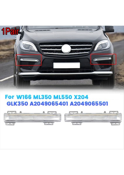 1paır Front LED Gündüz Çalışma Işığı Drl Sis Lambası Mercedes W166 ML350 ML550 X204 GLK350 A2049065401 A2049065501 (Yurt Dışından) fırsatları