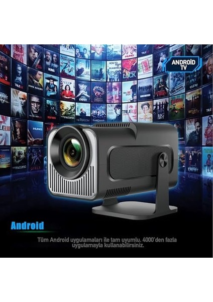 Mini Projektör | Tv Kurulu Full Hd Projeksiyon Projektör Wi-Fi ve Bluetooth Destekli | Sinema Keyfi | Taşınabilir ve Şık fiyatları