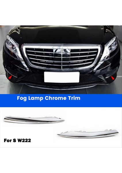 Araba Ön Tampon Izgara Sis Lambası Krom Trim Mercedes Benz S Sınıfı W222 S400L S500L 4matıc 2228852321 2228552421 (Yurt Dışından)