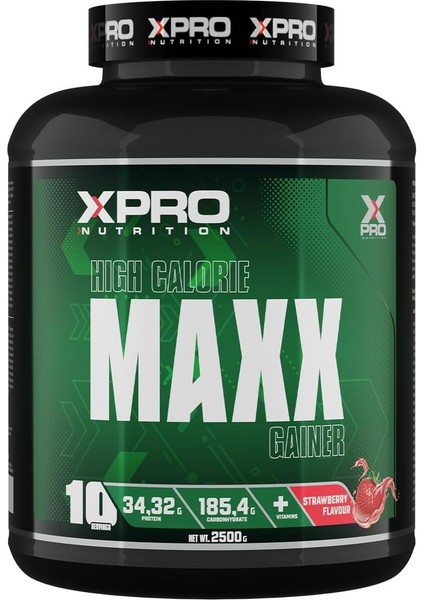 Xpro Nutrition Maxx Gainer Karbonhidrat Tozu 2500GR Çilek Aromalı