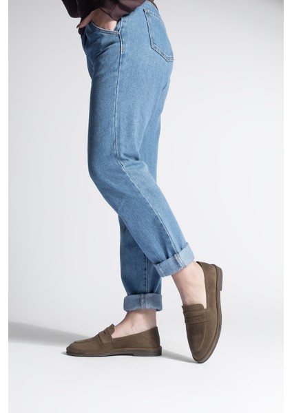 Kadın Loafer Düz Taban Makosen Günlük Ayakkabı Riston Kahve Süet fırsatları