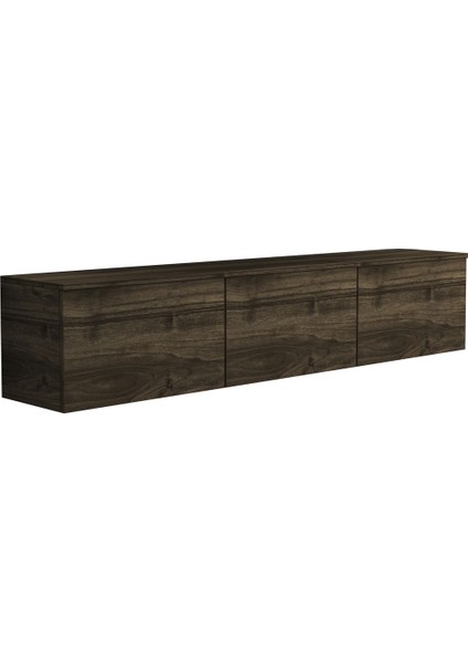 Neon LED Işıklı Duvara Monte, 3 Kapaklı TV Sehpası – 160 cm - Modern Tasarım