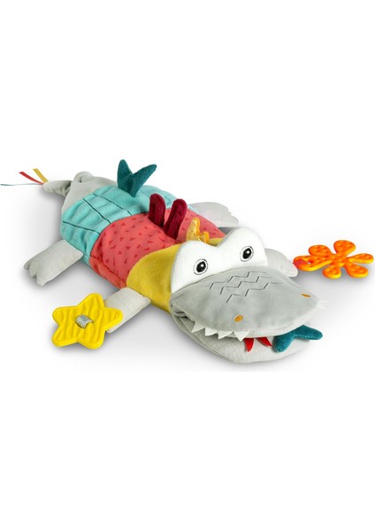 El Kuklası Bebek Oyuncak Timsahı - Çıngıraklı Pelüş Hayvan, Hışırtılı Kağıt, Diş Kaşıyıcı - Bebek Oyuncağı El Kuklası - 6 Büyük Bebekler ve Küçük Çocuklar Için Çıtırtılı Oyuncak