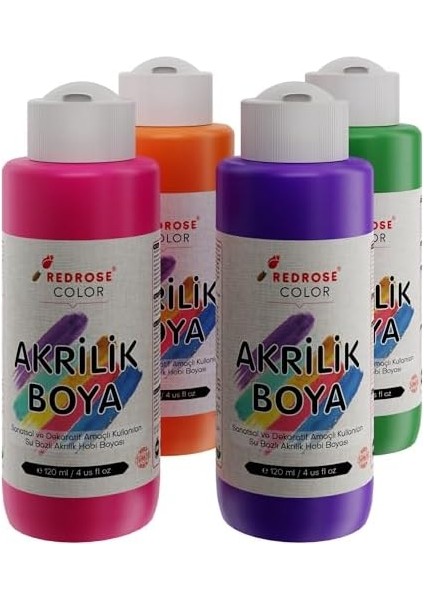 Rose Ara Renkler Akrilik 4'lü Set 4X120 ml fiyatları