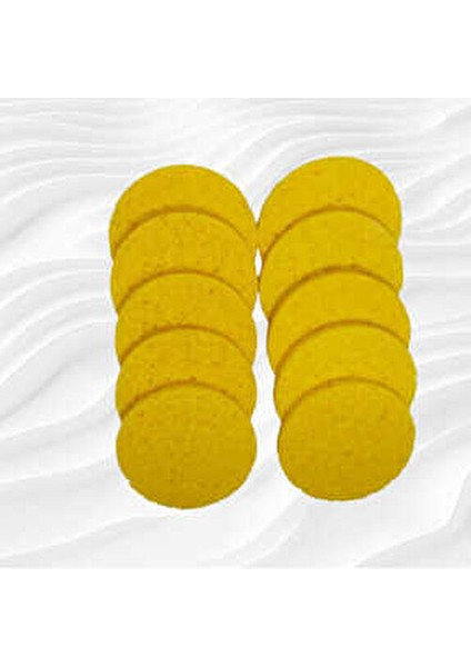 Doğal Yüz Temizleme Süngeri 10'Lu Sarı Renkli Yüz Temizliği İçin Uygun modelleri