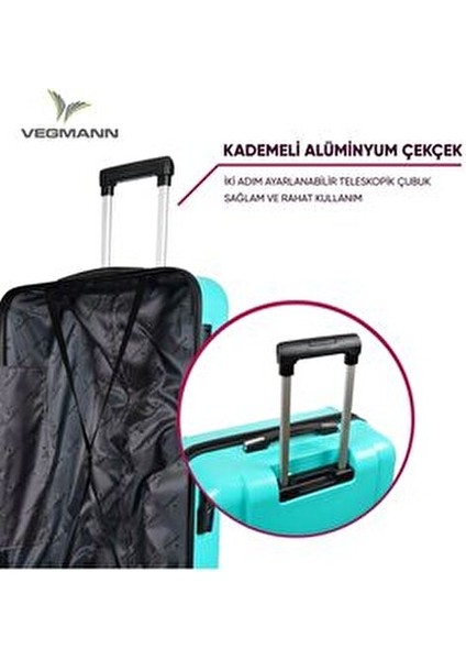 Vela Kırılmaz Valiz Seti 3 Parça ABS Malzeme ile Güçlü ve Hafif