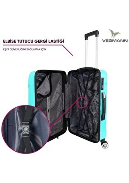 Vela Kırılmaz Valiz Seti 3 Parça ABS Malzeme ile Güçlü ve Hafif